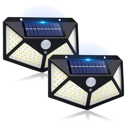 KIT 3 Luminárias Solar de Parede com Sensor PIR