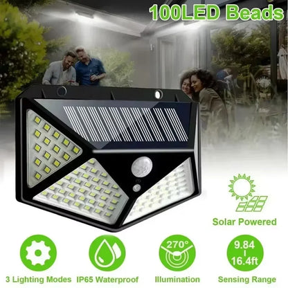 KIT 3 Luminárias Solar de Parede com Sensor PIR
