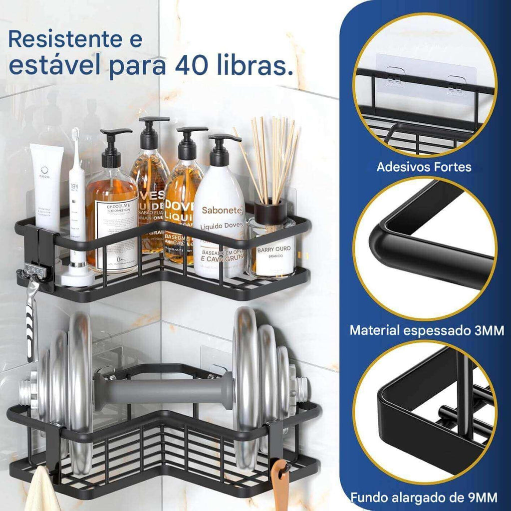 Suporte Organizador Para Canto e Parede 5pcs multiuso