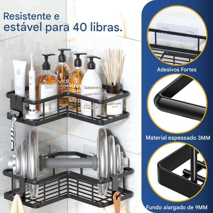 Suporte Organizador Para Canto e Parede 5pcs multiuso