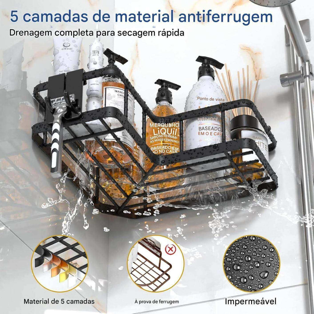 Suporte Organizador Para Canto e Parede 5pcs multiuso