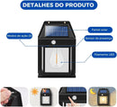 Luminária Solar Externa LED Arandela Vintage com Sensor de Movimento para Jardim Muro e Garagem