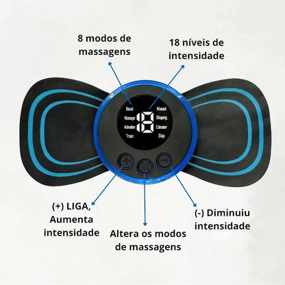 Mini Massageador Elétrico Portátil Recaregavel TENS/EMS