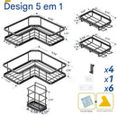 Suporte Organizador Para Canto e Parede 5pcs multiuso