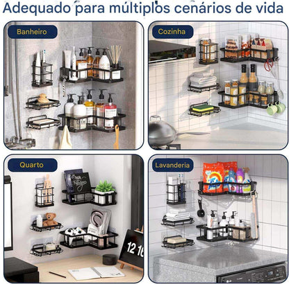Suporte Organizador Para Canto e Parede 5pcs multiuso