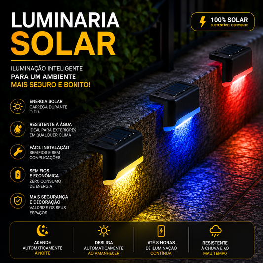 KIT 6 LEDs - Luzes solares para exterior