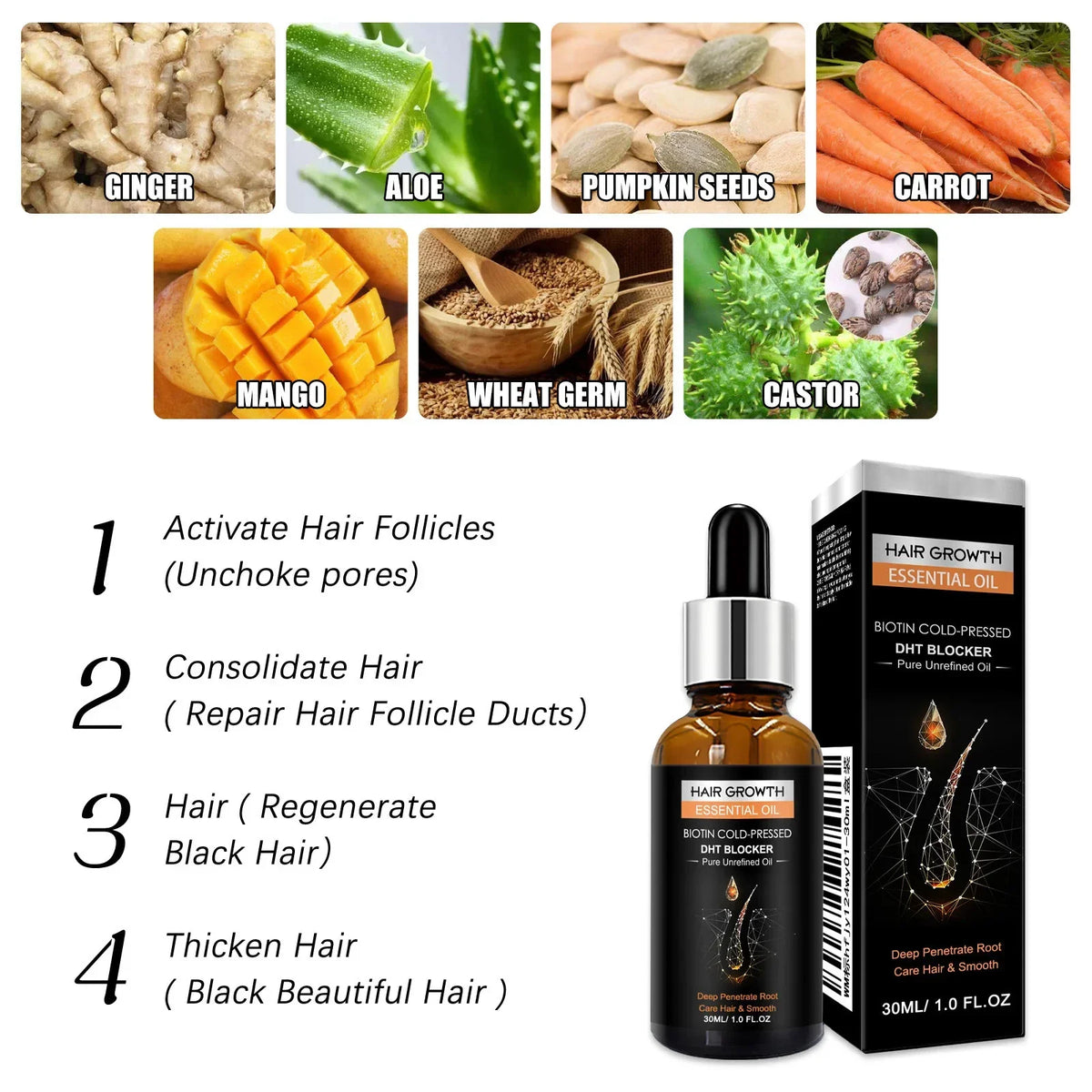 Hair Growth Essential Oil™ - Óleo de Crescimento Capilar | Ultimas Unidades